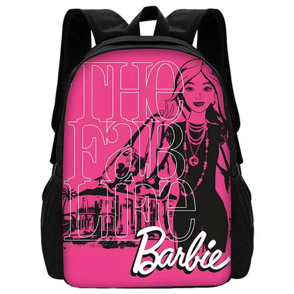 Cartoon Dolls 3 pcs set Child School Backpack with Lunch Bags Pencil Bags B-Barbies School Bags for Boys Girls Best Gift