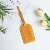Customized Letters Smooth PU Leather Classic Ultra-Thin Travel Aviation Luggage Tag Signature Luggage Label