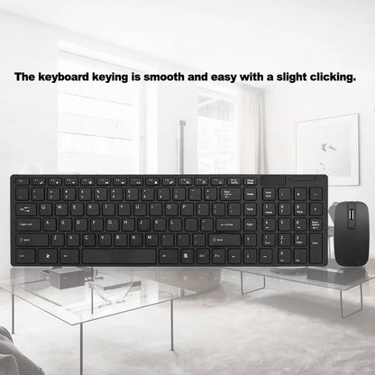K-06 2.4G Wireless Keyboard and Mouse Combo Computer Keyboard with Mouse Plug and Play Black Keyboard Mouse for Laptop
