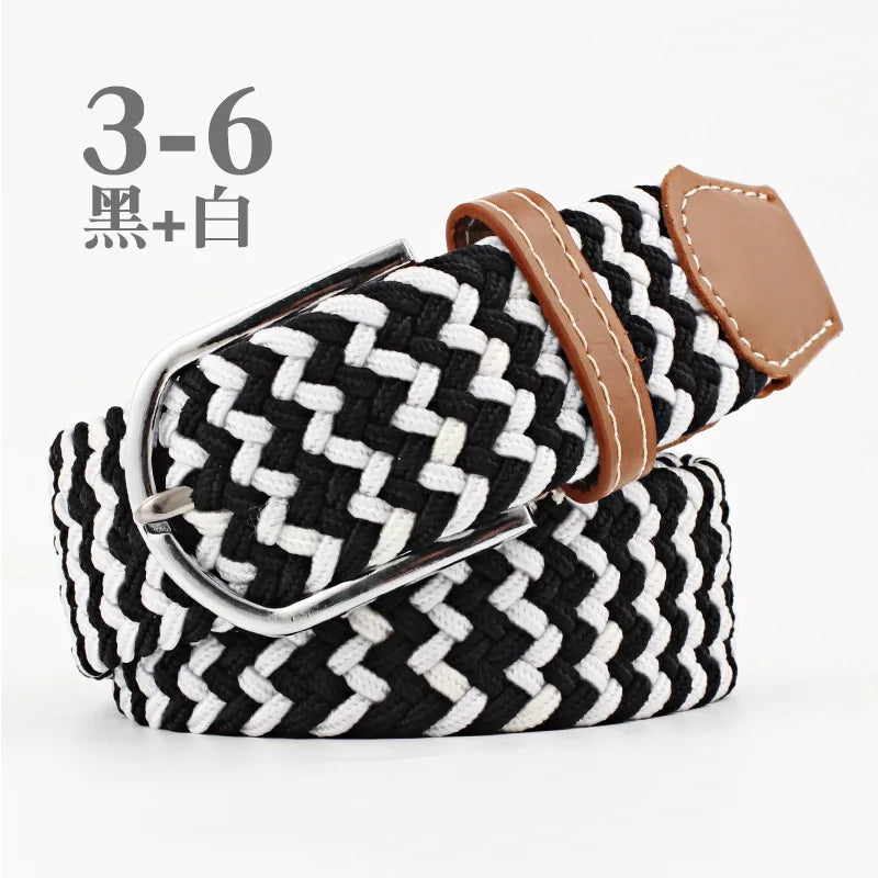Stretch Woven Belt Unisex Canvas Belts Fashion Casual Student Belt Women Cinturon Male Waistband 105cm