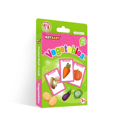 36pcs Children Cognition Cards Animal Color Fruits Double Side Flashcards Montessori Baby Kids Early Educational Toys Gifts