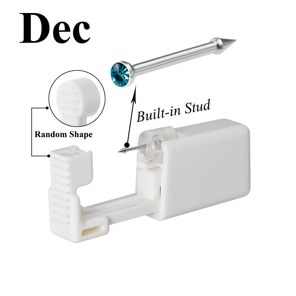 1 Unit Disposable Safe Sterile Piercing Unit For CZ Nose Studs Piercing Gun Piercer Tool Machine Kit Earring Stud Body Jewelry