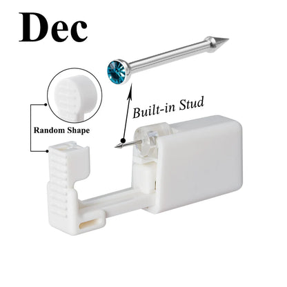 1 Unit Disposable Safe Sterile Piercing Unit For CZ Nose Studs Piercing Gun Piercer Tool Machine Kit Earring Stud Body Jewelry