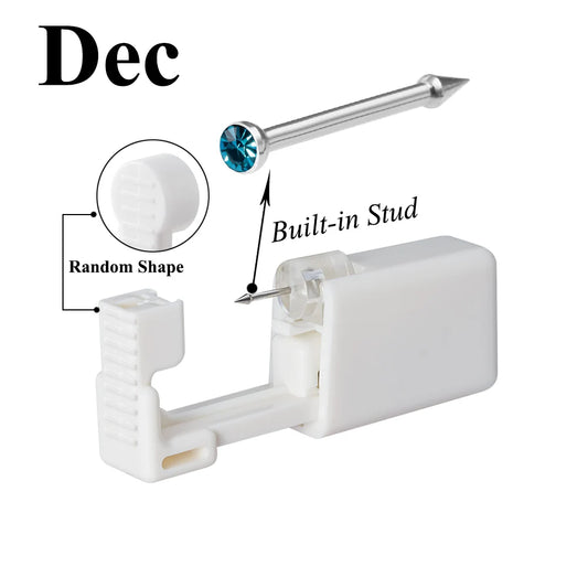 1 Unit Disposable Safe Sterile Piercing Unit For CZ Nose Studs Piercing Gun Piercer Tool Machine Kit Earring Stud Body Jewelry