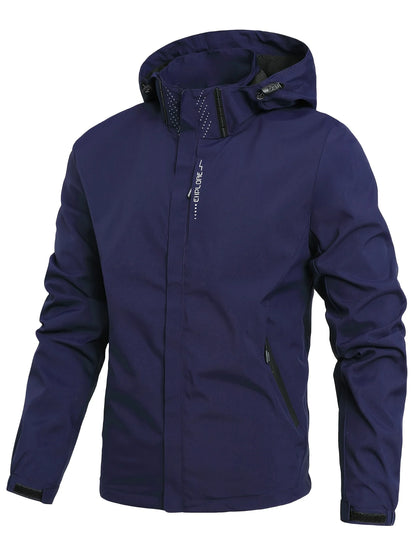 Men's Lightweight Waterproof Rain Jacket, Hooded Shell Outdoor Raincoat Hiking Windbreaker Jacket Coat