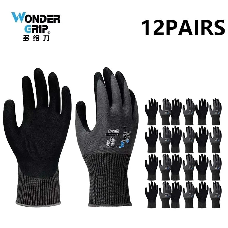 1 par de luvas de jardinagem para mulheres e homens, luvas de jardim revestidas de nitrilo, protegem contra cortes e sujeira, nylon elástico respirável