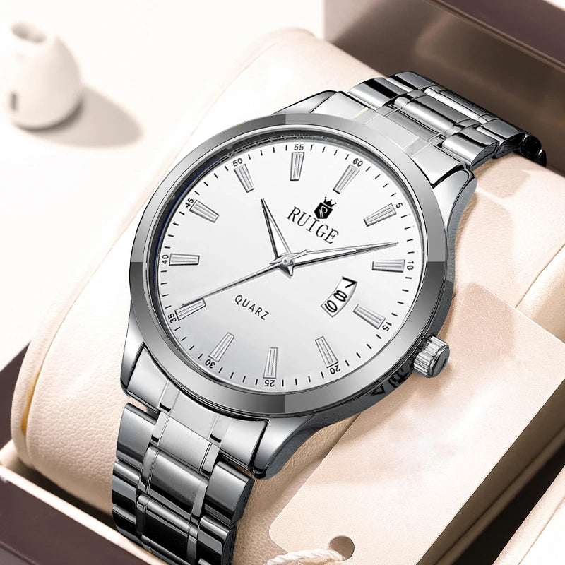 RUIGE Fashion Men's Watch Roman Scale Minimalist Men's Famous Watch Night Glow Waterproof Trendy Watch