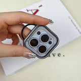 Protector de lente de cámara con brillo de diamante, minicubierta trasera, anillo de vidrio, Fil, iPhone 12, 13, 14, 15 Pro Max, 14, 15 Plus 