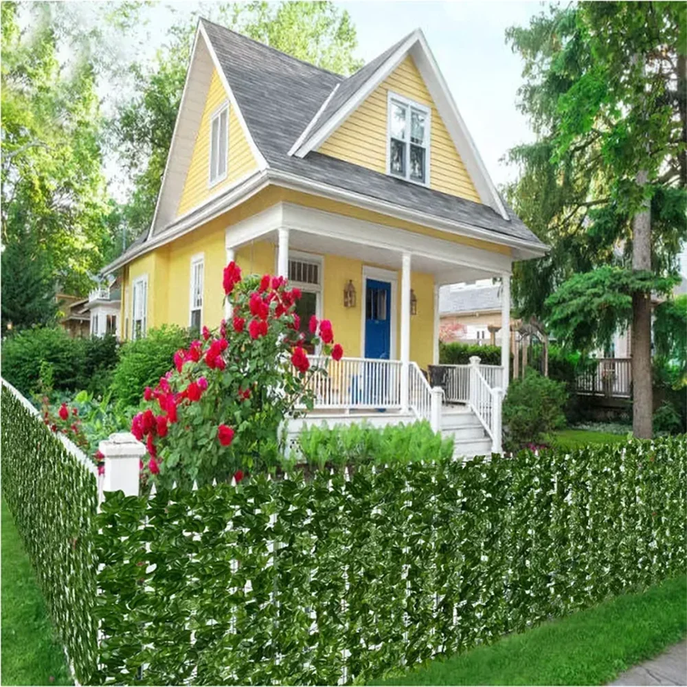 Artificial Ivy Hedge Green Leaf Fence Panels Faux Privacy Fence Screen for Home Outdoor Garden Balcony Decoration