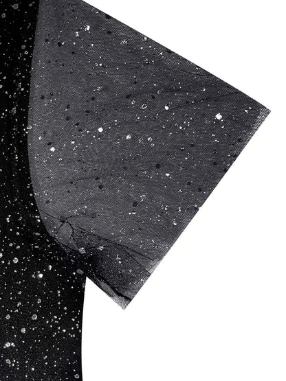 Plus size feminino elegante midi vestido de manga curta decote em v profundo glitter detalhe preto plissado saia linha a poliéster casual passeio