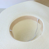 Summer Women's Straw Hat Bowknot Wide Brim Floppy Panama Hats Female Lady Outdoor Foldable Beach Sun Cap