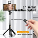 Selfie Stick Wireless Tripod Stand with Light Bluetooth Remote Extendable Tripod for iPhone Mobile Phone Tiktok Live Streaming
