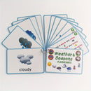 Weather & Season Learning Card English Classroom Group Learning Tools Grammar and Vocabulary Building for Beginner