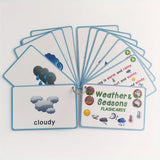 Weather & Season Learning Card English Classroom Group Learning Tools Grammar and Vocabulary Building for Beginner