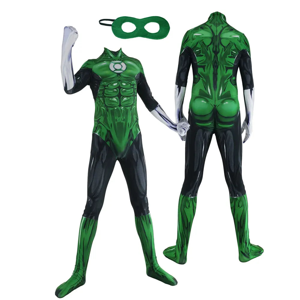 Adults Green Lantern Superhero Cosplay Costumes Zentai Halloween Party Bodysuit