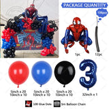 Spiderman Latex Balloons Garland Arch Kit para crianças, vermelho e azul, Birthday Party Decors, tema de super-herói, 1 conjunto, 1 conjunto, 1 conjunto