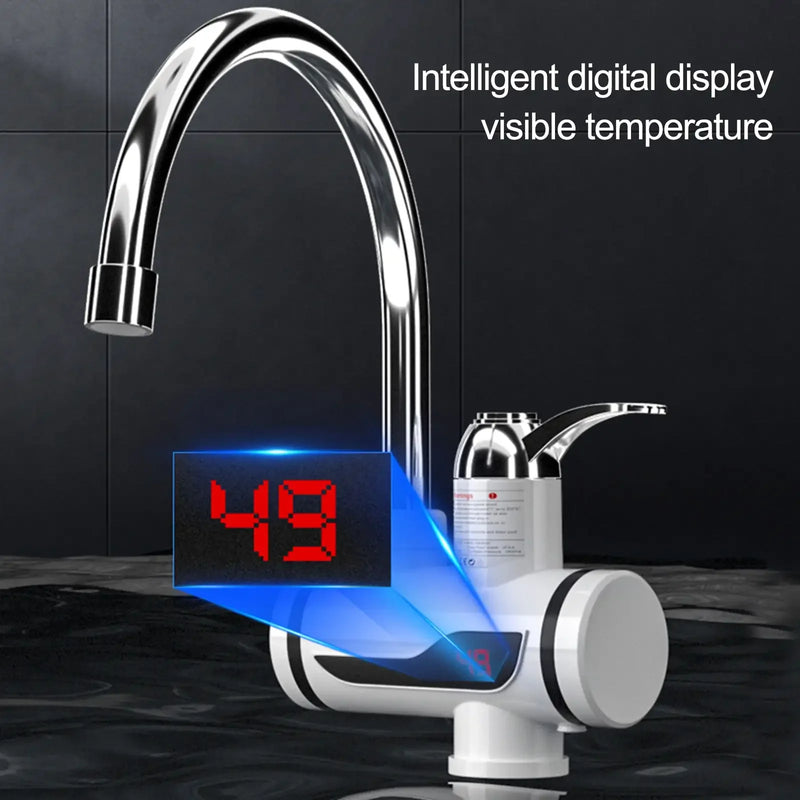 3000W Electric Kitchen Water Heater Tap Instant Hot Water Faucet Heater Cold Heating Faucet Tankless Instantaneous Water Heater