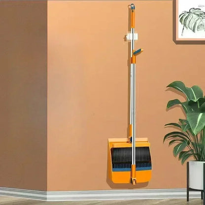 Escova e pá vassoura e pá conjunto de combinação pá vertical dobrável pele macia não-viscosa varrendo vassoura 2 pçs/set