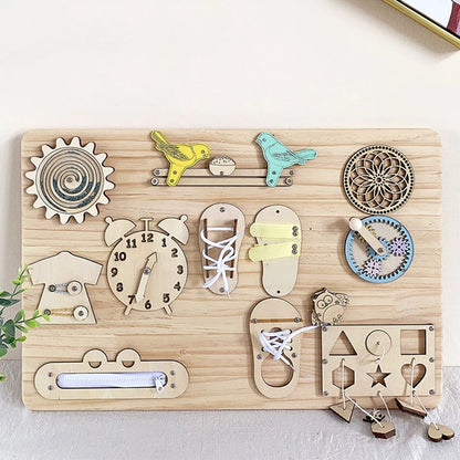 Wood Busy Board Accessories Baby DIY Montessori Toy Early Learning Wooden Toy Wooden Elements Parts for Kids Education Skill Toy