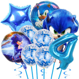 Sonic the Hedgehog Fontes do partido, Foil Balões, Látex Balões Kit, Decorações de aniversário, Balões Número, Decoração Presentes, 32"