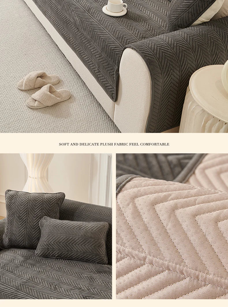 1PC Velvet Thicken Sofa Seat Cover Nordic Universal Sofa Cushion Slipcover Anti-slip L Corner Couch Towel Mat for Living Room