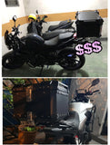 KEMIMOTO 45L/55L/65L Motorcycle Aluminum Case Tail Box Trunk with backrest Universal Top Tail Rear Luggage Tool Storage Box