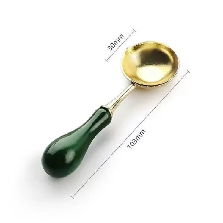 Sealing Wax 1 Set of Spoon Sealing Wax Furnace Stove Pot Seal Decorative Craft Gift Solid Wood Wax Stamp Craft Supplies SB002