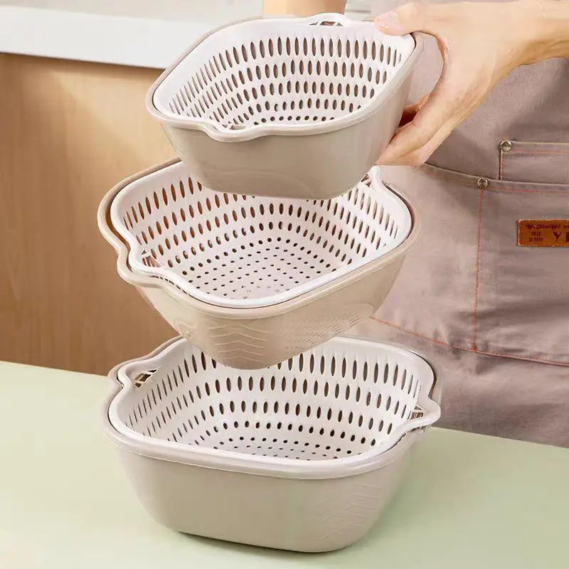 Kitchen Sink Vegetable Drainer Fruit Basket For Fruit Washing Plastic Basin Vegetable Washing Basin Drain Basket Basin