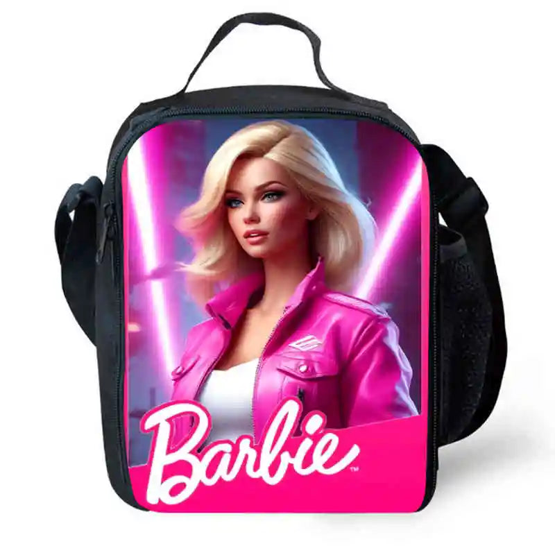 Mochila escolar infantil con diseño de Barbie y bolsas para el almuerzo y lápices para guardería, el mejor regalo para niños y niñas.