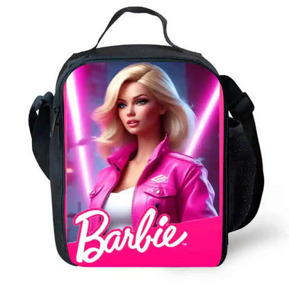 Mochila escolar infantil con diseño de Barbie y bolsas para el almuerzo y lápices para guardería, el mejor regalo para niños y niñas.