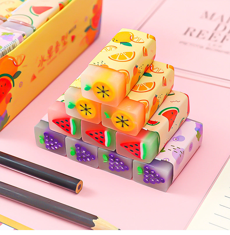 3pcs/lot Cartoon Creative Fruit Eraser Pupils Exam Pencil Eraser Children's Stationery Painting Sketch Eraser  School  Kawaii