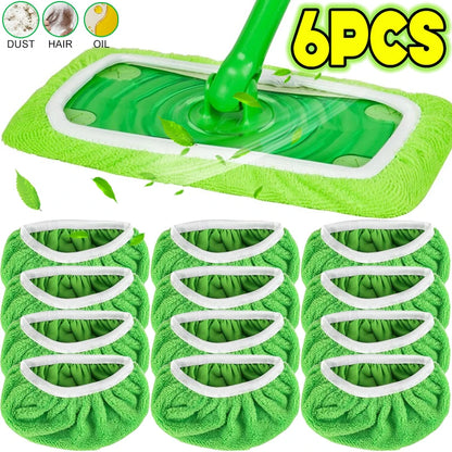 Paños de limpieza húmedos y secos para barredora, almohadillas de microfibra reutilizables, cabezal de trapeador de repuesto para pisos y muebles ecológicos, toalla de trapo lavable