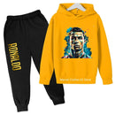 2024 Cristiano Ronaldo CR7 Cosplay Costumes Kids Football Idol Hoodie Set Pants Kids Boys High Quality Tops Girls Clothing Sets