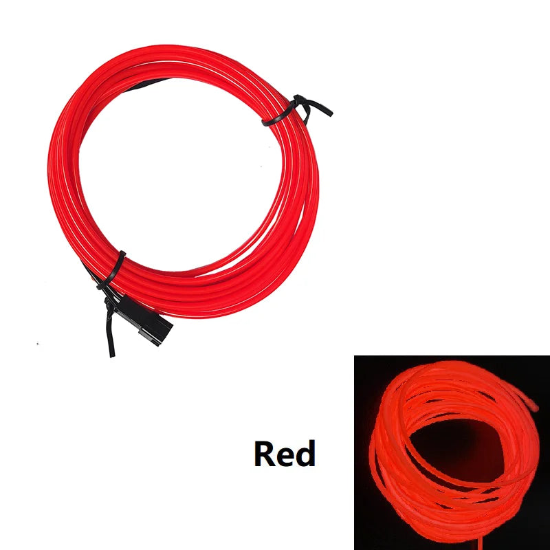 10/5/3/2/1M Glow EL Wire Neon Cable Christmas Dance Party DIY Costumes USB Switch Light Battery Voice control Lamp LED Mask Ball