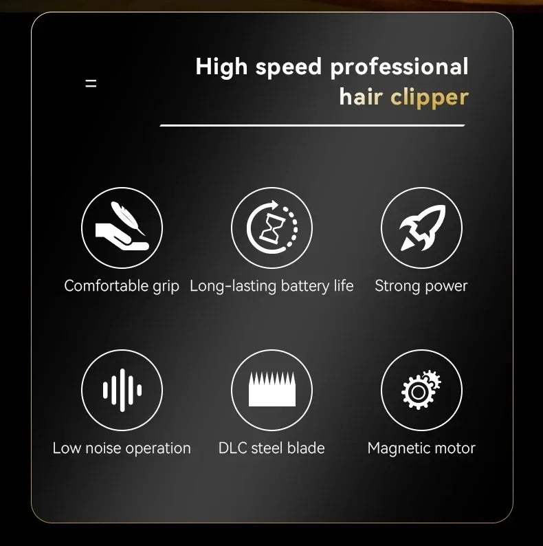 Kemei Hair Clippers KM-2373 Professional Cordless Hair Trimmer Electric Men Hair Cutting Machine Magnetic Motor 8800RPM Clippers