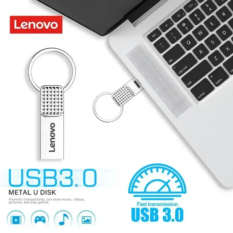 Memoria USB 3.0 Lenovo OTG de 2 TB, de metal, USB 3.0, de 1 TB, tipo C, de alta velocidad, 128 GB, miniunidad flash, resistente al agua