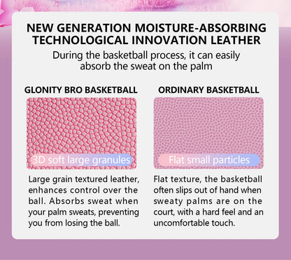 Women's Basketball Size 5,6,7 Pink Official Competition Child Basketball Indoor Outdoor Standard Ball PU Non-slip Wear-resistant