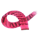 Stripe Printed Clip-in Hair Extensions Colorful Synthetic Hair Highlights 18 Inches Straight Wig Hairpieces for Daily Use Party