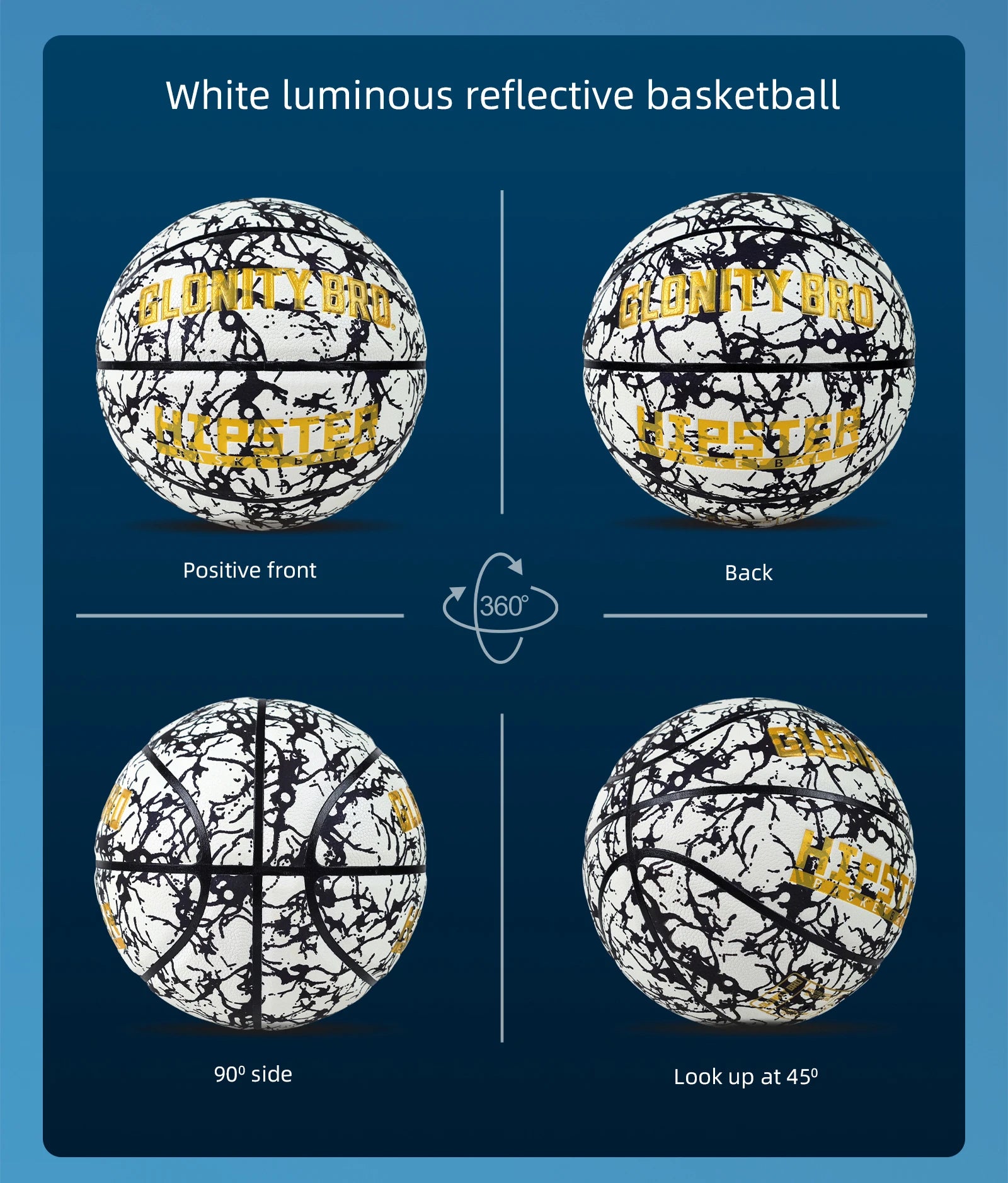 Glowing Basketball Leather Luminous Wear-Resistant Ball Size 5/6/7-27.5/28.5/29.5'' For Youth,In&Outdoor Basketball Night Game