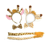 Kids Giraffe Cosplay Costume Set Animal Ears Tail Bow Tie Tutu Skirt Fancy Adult Child Props Halloween Party Carnival Birthday
