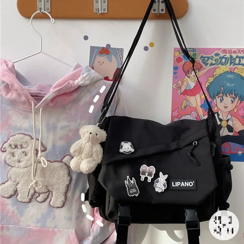 Korean Street Style Versatile Artistic Hong Kong Version Shoulder Bag Messenger Crossbody Bag