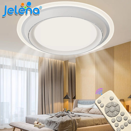 Modern Ceiling Fan with Light Simple Smart Bladeless Electric Fan Remote Control Dimming Silent Timing Light Home Cooling Fan