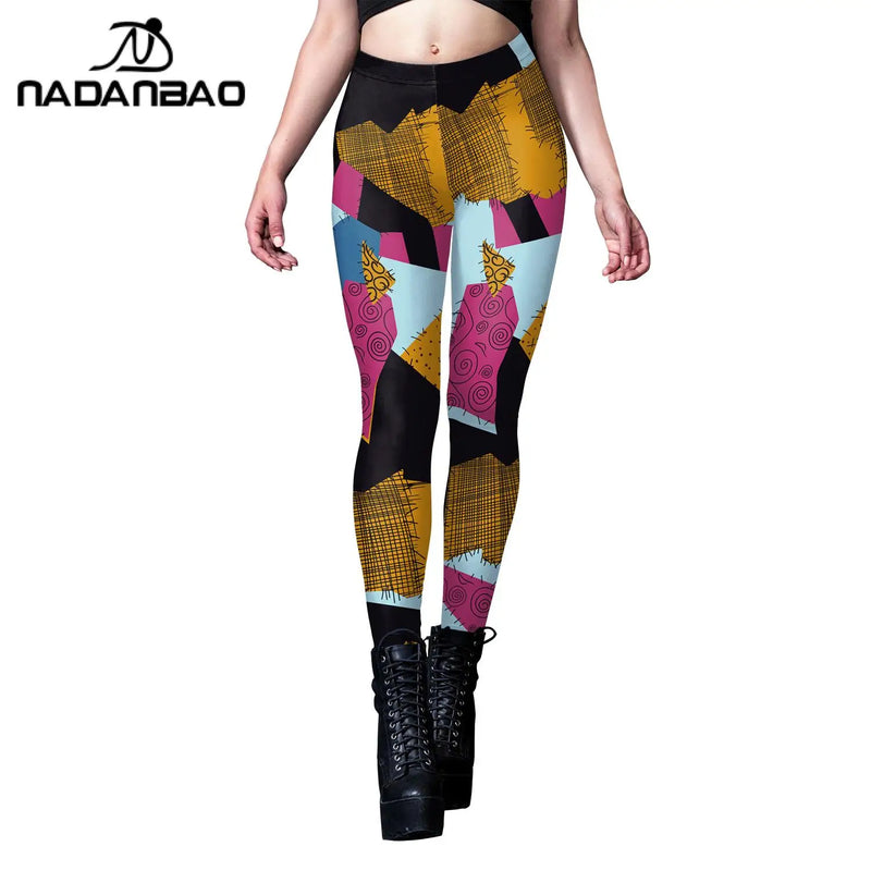 NADANBAO Halloween Movie Sally Cosplay Party Horro Costume Sleeveless Dress Women Slim Jumpsuit Catsuit Zentai Gothic Leggins