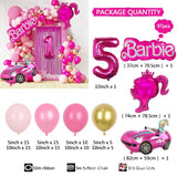 Balão Garland Arch Kit para Decoração, Rosa Vermelha, Foil Ball, Princesa, Aniversário, Baby Shower, Girl, Party Supplies, 97pcs