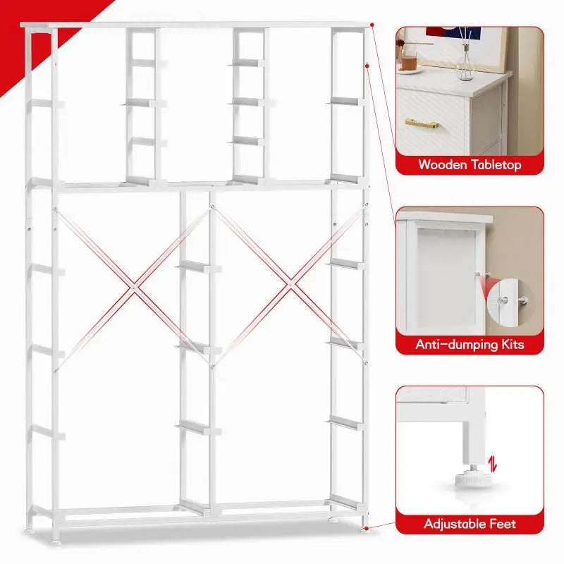 Armarios para sala de estar de 85x30x143cm con cajones de 16 rejillas para ropa de dormitorio, cajones de almacenamiento de ropa interior, muebles para el hogar HWC