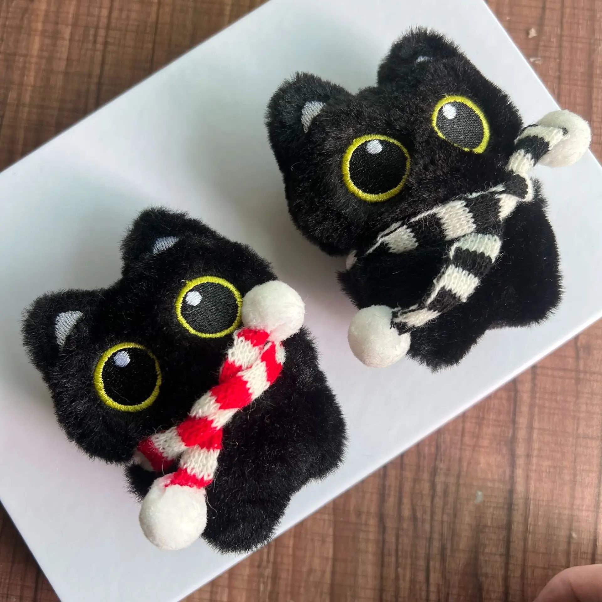 Black Cat Doll Pendant Keychain Cute Pilot Little Black Cat Hanging Backpack Keychain Creative Cat Plush Keychain Gift for Phone