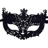 Máscara Veneziana de Baile de Máscaras com Glitter e Fitas para Mulheres – Estilo Misterioso para Halloween e Festas a Fantasia