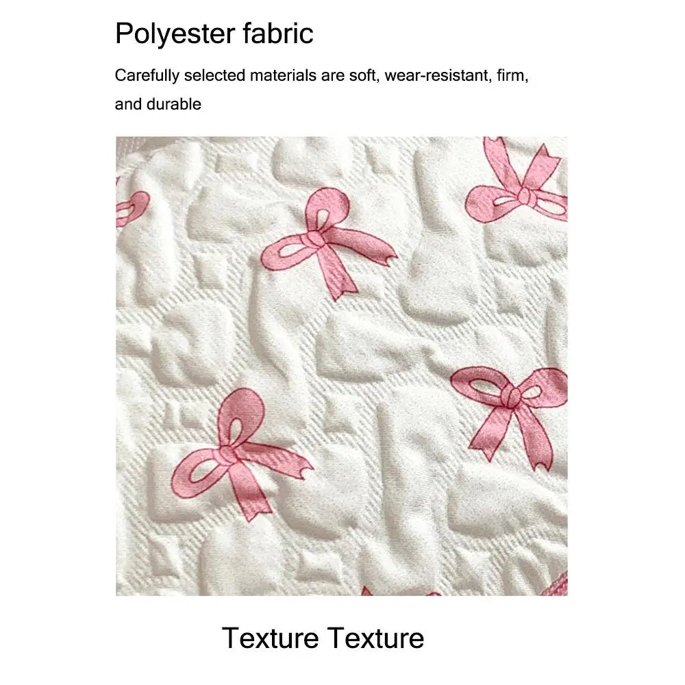 Cotton Makeup Bag for Women Quilted Travel Cosmetic Bag Girls' Make Up Organizer Portable Little Bow Makeup Pouch