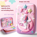 3D Pencil Case EVA Stationery Box School Supplies Pink Unicorn Pen Bag Ruler Storage Eraser Holder Pouch Rabbit Organizer INS A