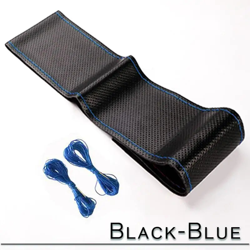 38cm 15inch Car Steering Wheel Braid Cover Artificial leather Needles And Thread Soft Non-slip Auto Interior Accessories Kits